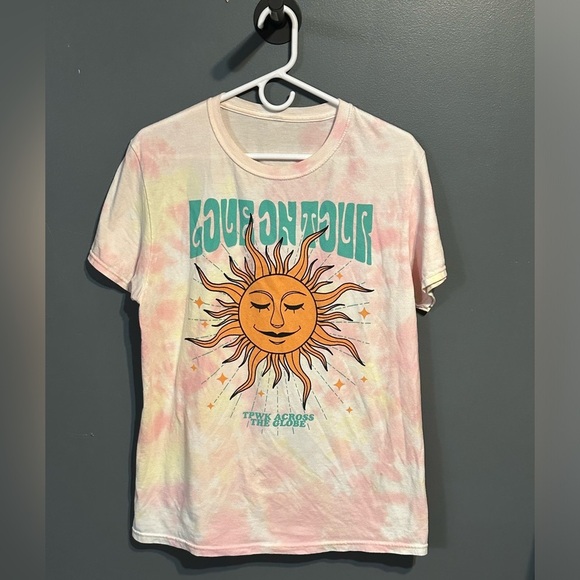 Tops - Harry Styles Love on Tour 2022 Shirt Tie Dyed Double Sided Music Band Tee